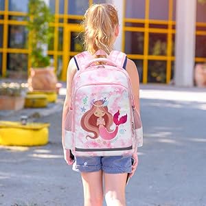 Polyester kinder school rugzak zeemeermin schooltas drie stukken set 4