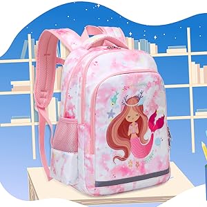 Polyester kinder school rugzak zeemeermin schooltas drie stukken set 6